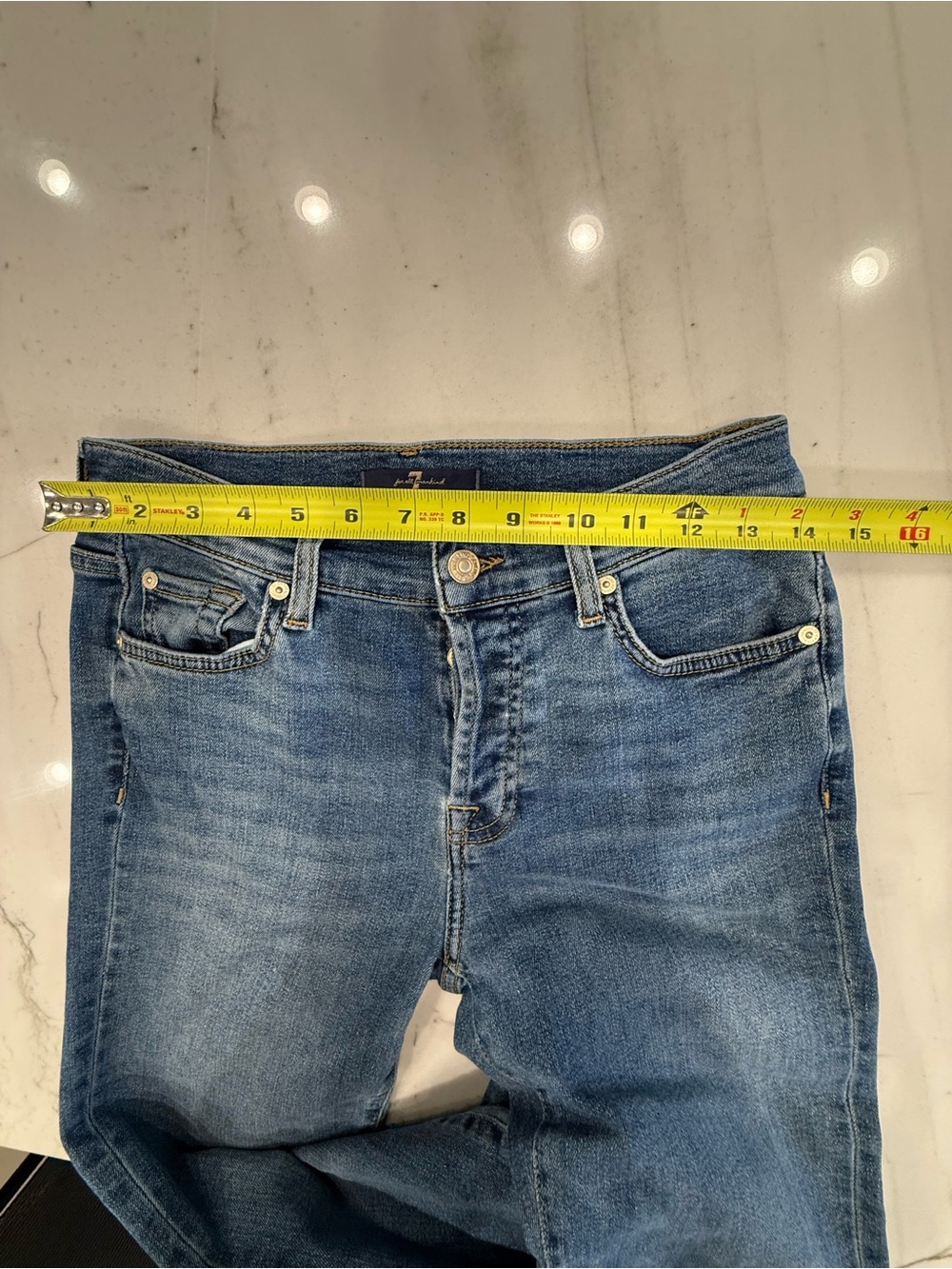 7 For All Mankind Light Blue Denim Jeans - Picture 6 of 9